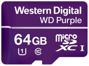 MicroSDXC 64ГБ, Class 10 (WDD064G1P0A)         Карта памяти WD Purple Surveillance